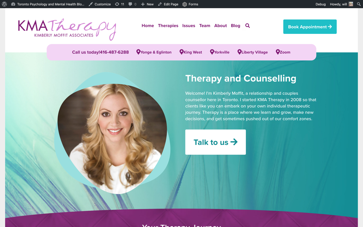 KMA Therapy homepage