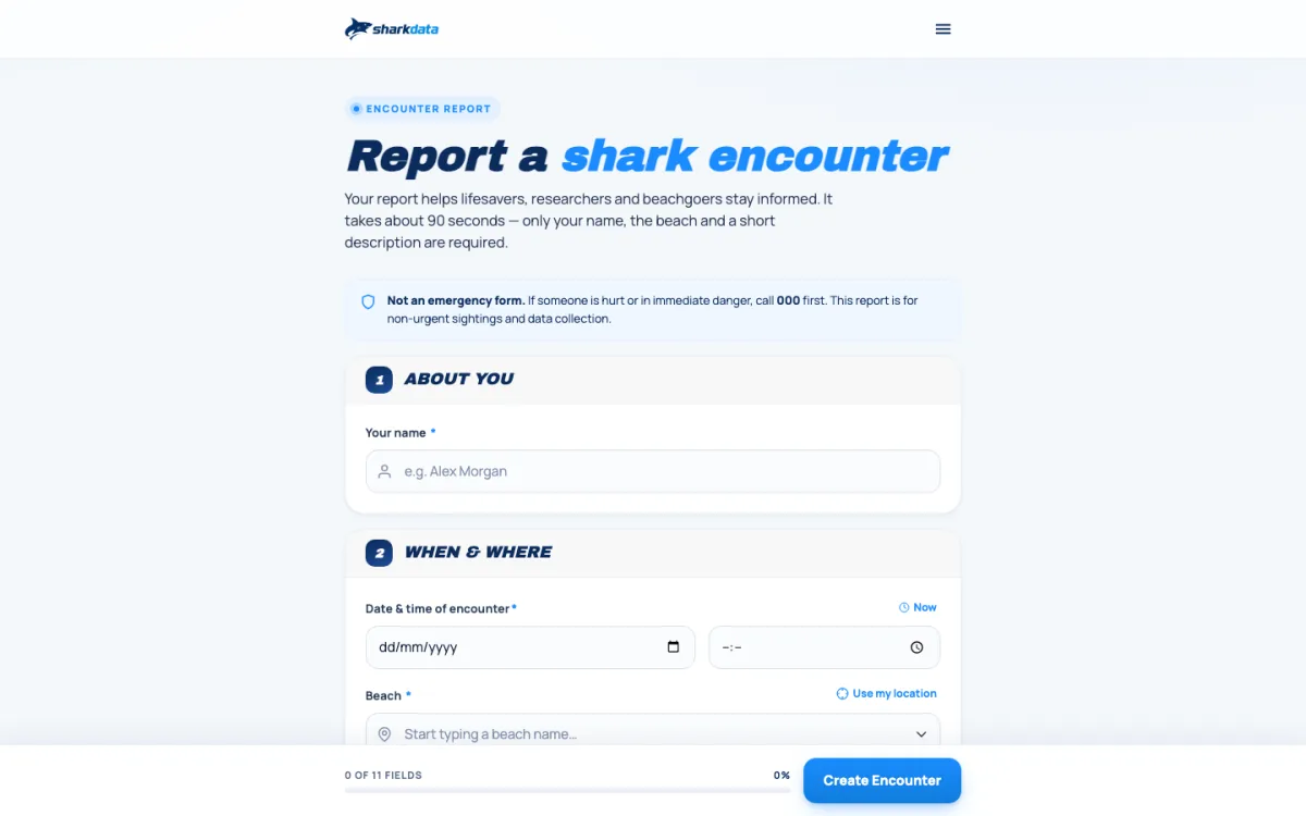 The Sharkdata website