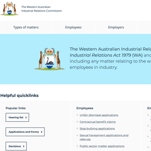 Western Australian Industrial Relations Commission website.